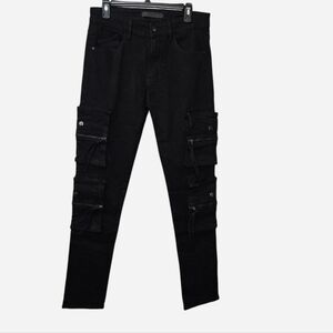 KDNK Black cargo jeans with a streetwear vibe Mens Size 32 NEW